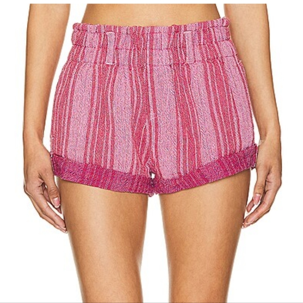 Free People Solar Flare Baja Striped Short in Red And Lilac Combo XS